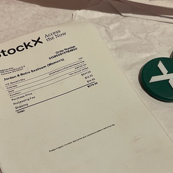 Jordan 4 Retro Seafoam Sneakers - Picture 7 of 7